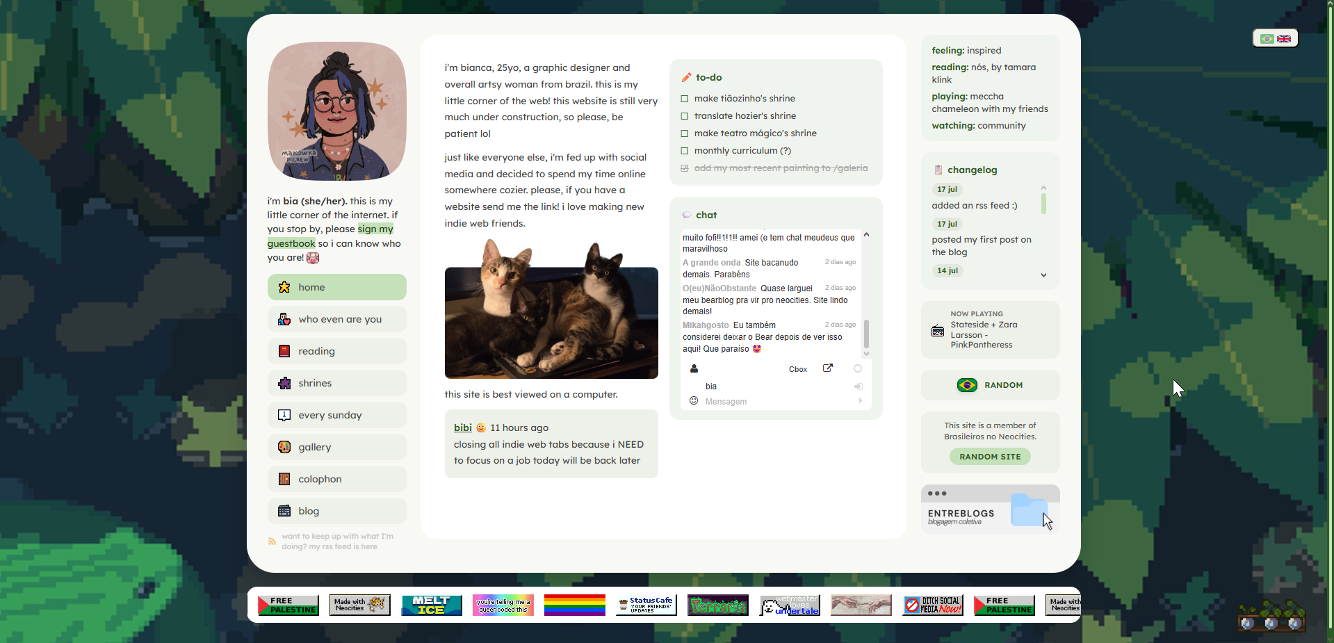 print do site da bia
